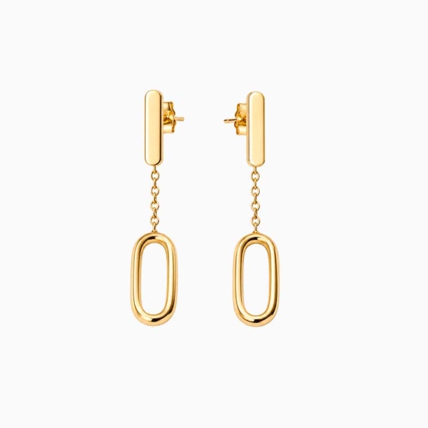 Pendientes con cadenita en oro amarillo