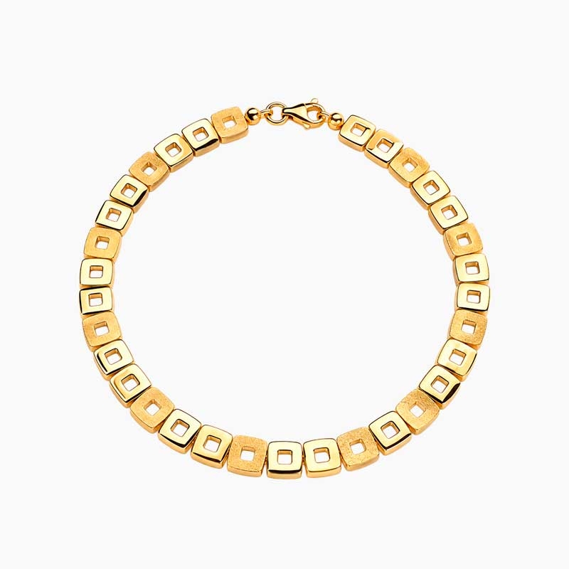 Pulsera cuadrados de oro amarillo