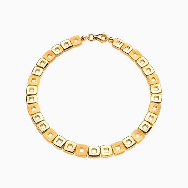 Pulsera cuadrados de oro amarillo