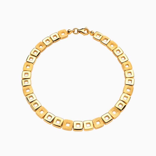 Pulsera cuadrados de oro amarillo