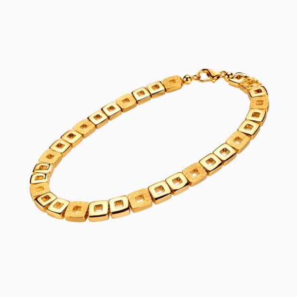 Pulsera cuadrados de oro amarillo