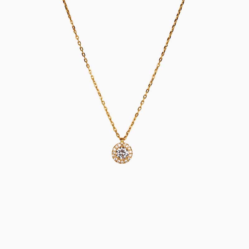 Colgante rosetón de diamantes en oro amarillo