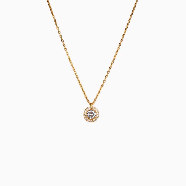Colgante rosetón de diamantes en oro amarillo