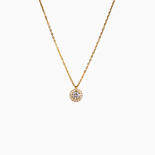 Colgante rosetón de diamantes en oro amarillo