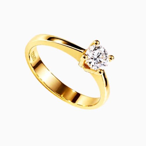 Solitario con diamante en oro amarillo