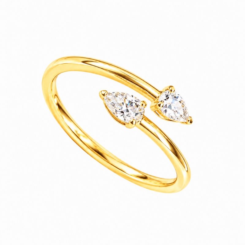 Sortija cruzada de diamantes en oro amarillo